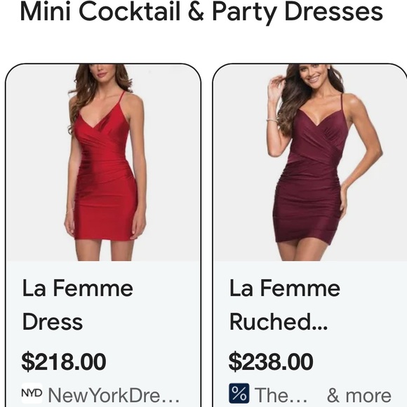 NWT LA FEMME Cherry RED sequin cocktail Prom Formal dress - size 2 - Picture 2 of 6